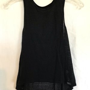 KORAL ACTIVEWEAR black mesh hi low crop tank top